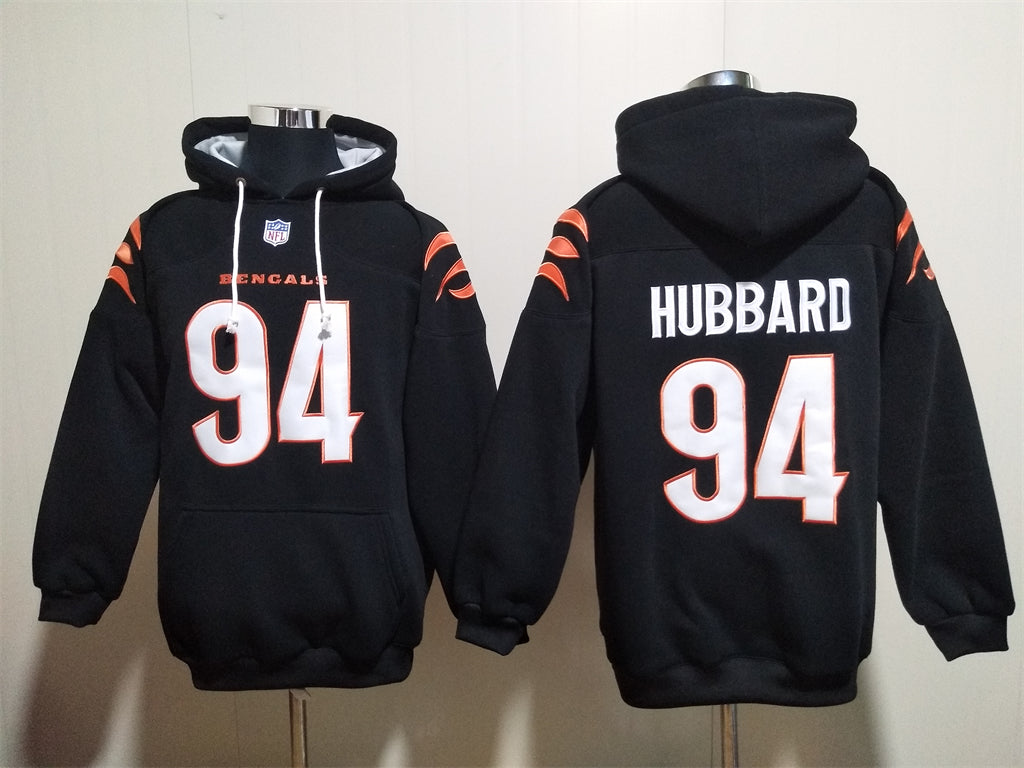 Cincinnati Bengals Black Hoodie #94 HUBBARD (with pockets)