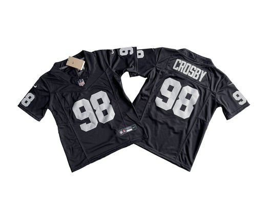 Las Vegas Raiders 98# Maxx Crosby Nike Youth Vapor F.U.S.E. Limited Jersey