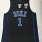 NCAA Duke University No. 1 Zion Williamson Black Embroidered Jersey