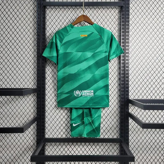 2023/2024 Kids Size Barcelona Green Goalkeeper Football Shirt 1:1 Thai Quality