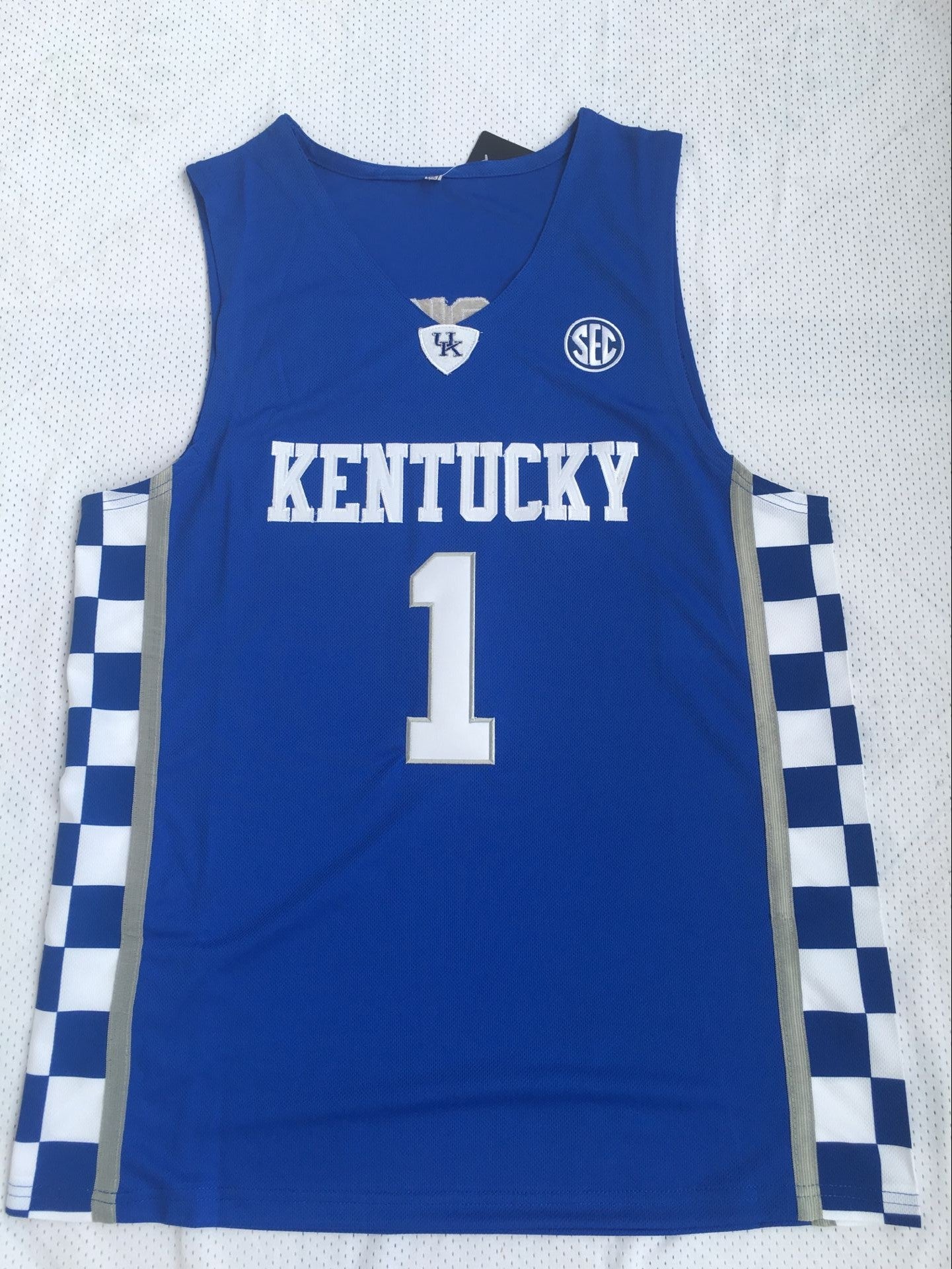 NCAA Kentucky No. 1 Booker Blue University Embroidered Jersey