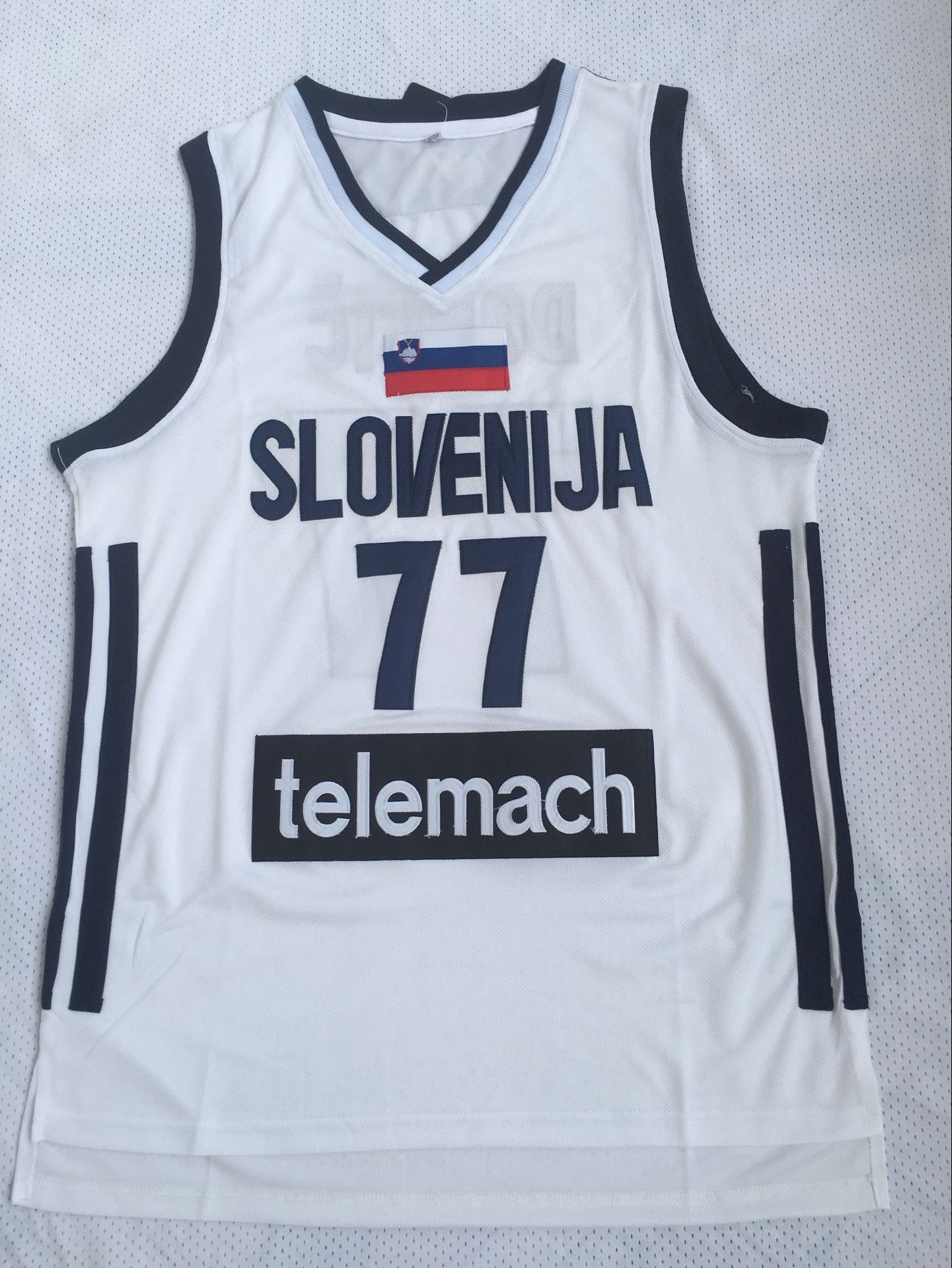 Euroleague national team No. 77 Luka Doncic white embroidered jersey
