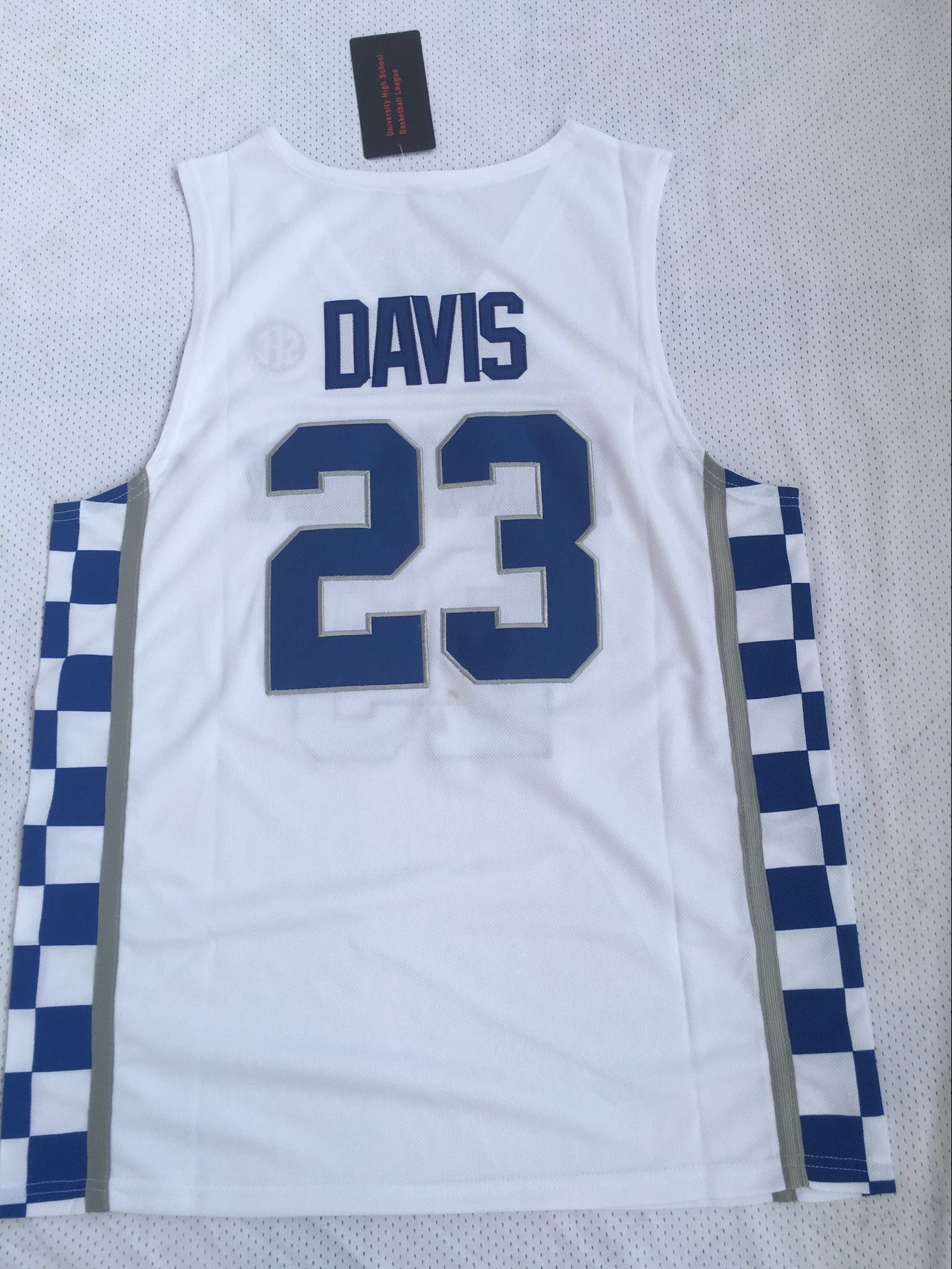 NCAA University of Kentucky No. 23 Davis White University Embroidered Jersey