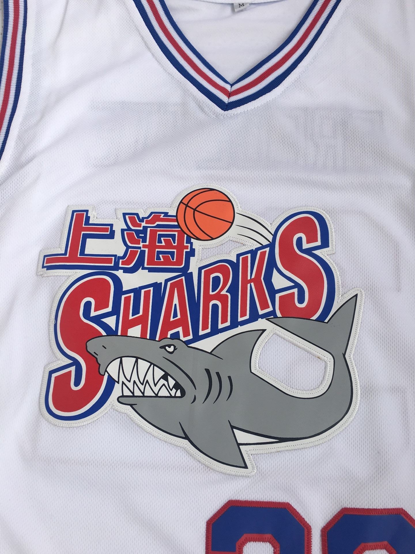 Shanghai team No. 32 Fredette white embroidered jersey