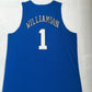 NCAA Duke University No. 1 Zion Williamson Blue Embroidered Jersey