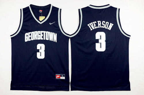 NCAA Allen Iverson No. 3 Georgetown University Edition Basketball Uniform Black