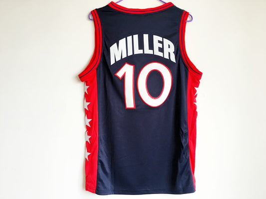 1996 Atlanta Olympics Team USA dream third Reggie Miller USA No. 10 dark blue embroidered jersey