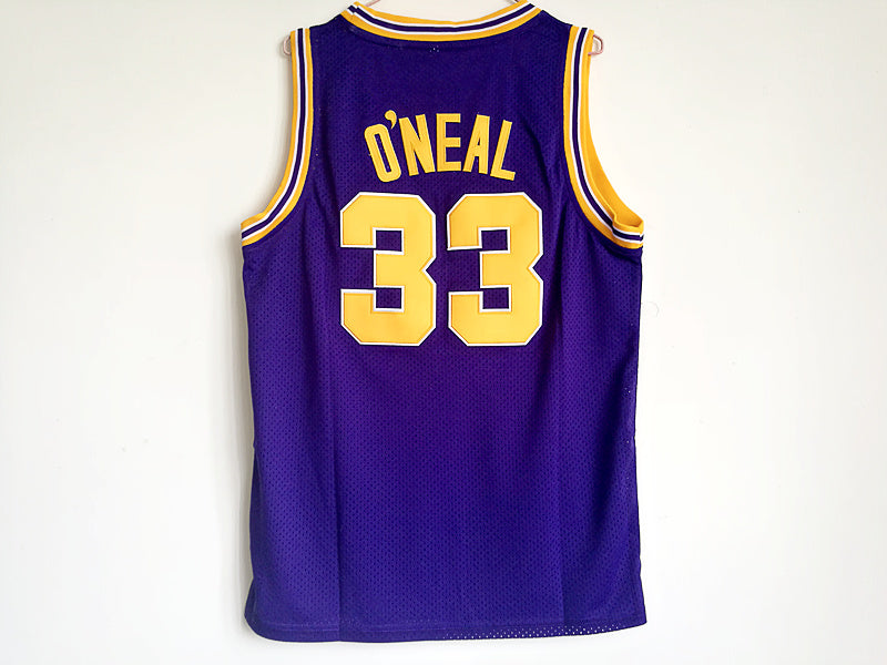 NCAA Louisiana State University 33# O'Neal purple top mesh double-layer embroidered jersey