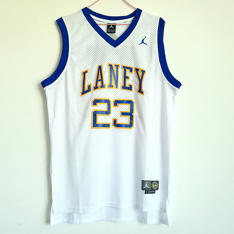 Jordan Laney High School No. 23 White Premium Mesh Jersey