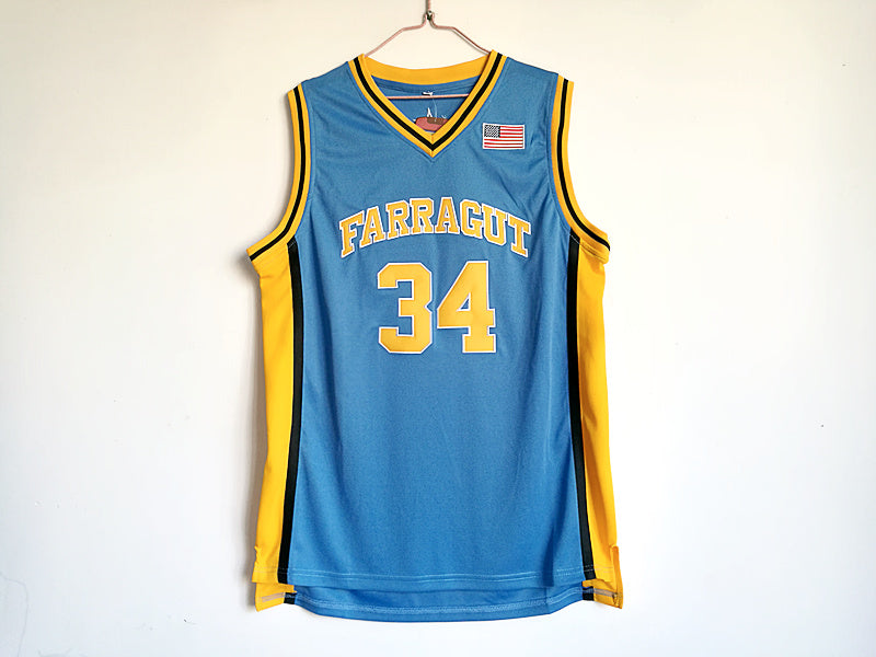 Kevin Garnett No. 34 Farragut High School Blue Embroidered Jersey