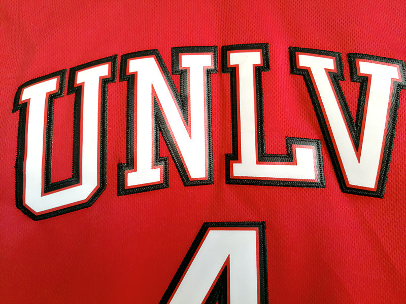 NCAA University of Nevada, Las Vegas No. 4 Larry Johnson University red embroidered jersey