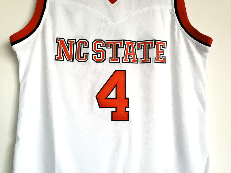 NCAA North Carolina State University No. 4 JR. Smith white embroidered jersey