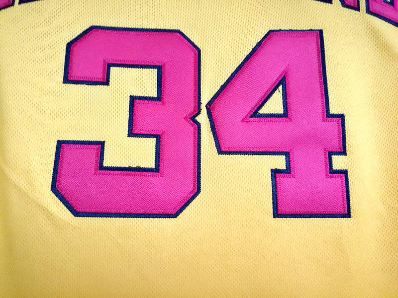 NCAA University of Maryland No. 34 Len Bias BIAS yellow embroidered jersey