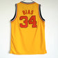 NCAA University of Maryland No. 34 Len Bias BIAS yellow embroidered jersey