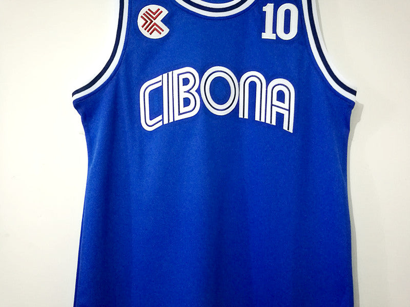 Croatian League Cibona No. 10 Drazen Petrovic blue jersey