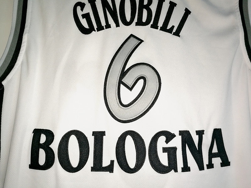 Manu Ginobili No. 6 Italy Bologna Vitus White Basketball Jersey