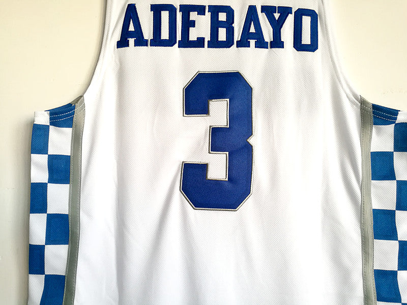 NCAA University of Kentucky No. 3 Bam Adebayo white basketball jersey