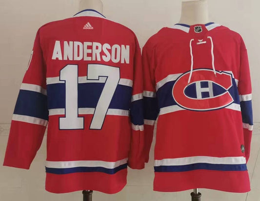 NHL Montreal Canadiens ANDERSON # 17 Jersey