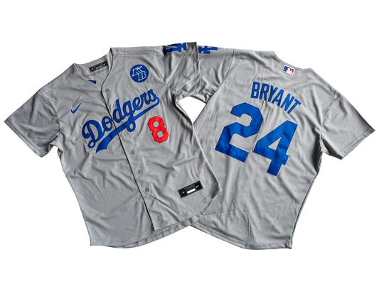 Los Angeles Dodgers 8+24# Kobe Bryant  Royal Gray Jersey