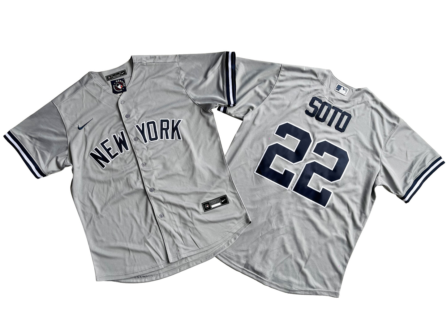 Men's New York Yankees 22# Juan Soto Gray Nike Gray Player Name Jersey