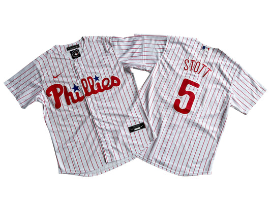 Men's Philadelphia Phillies 5# Bryson Stott  White Home Replica Player Name Jersey