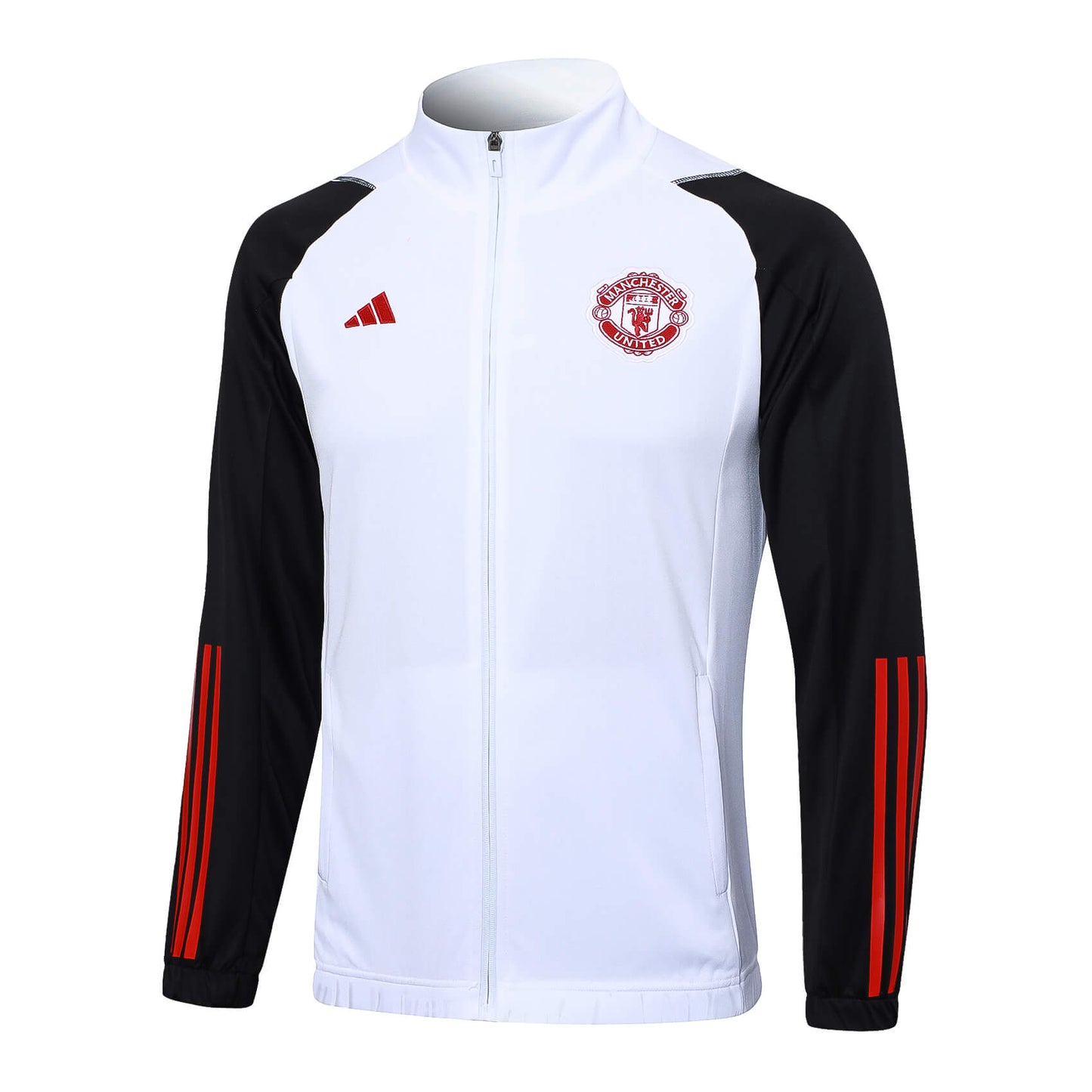 2023/2024 Manchester United Long Zipped Jacket White Soccer Jersey 1:1 Thai Quality
