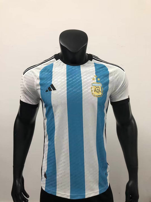 2022 FIFA World Cup Player Version Argentina National Team Home Jersey