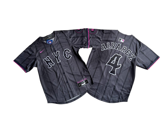 KID Youth New York Mets Francisco Alvarez #4 Graphite 2024 City Connect Limited Player Jersey