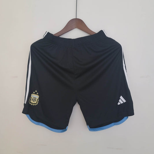 2022 FIFA World Cup Argentina National Team Jersey Home Shorts Black
