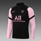 2021/2022 Psg Paris Saint-Germain Half-Pull Training Suit Black Pink Sleeves