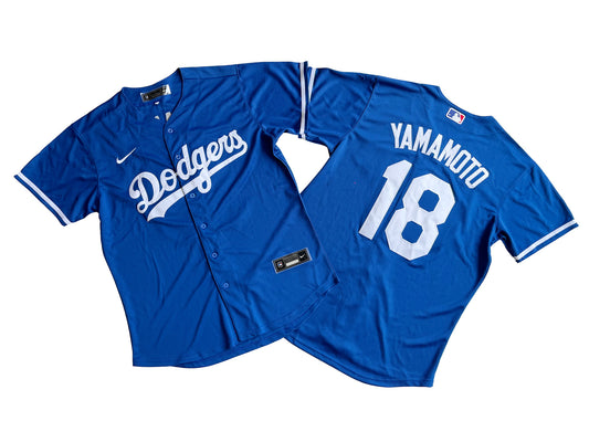 Los Angeles Dodgers 18# Yoshinobu Yamamoto Blue Player Jersey