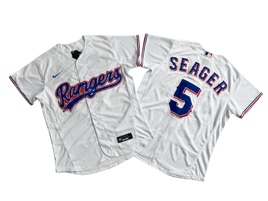 Men's Texas Rangers 5# Corey Seager Flexbase  Royal White Jersey