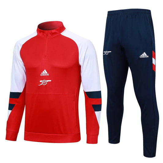 2023/2024 Arsenal Half-Pull Training Suit Red-White Football Shirt 1:1 Thai Quality