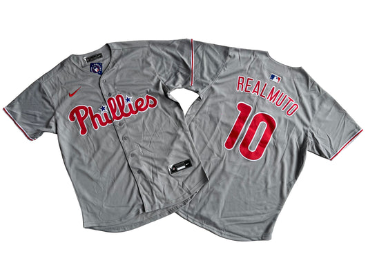 Nike 10# J.T. Realmuto Philadelphia Phillies Away Limited Player Jersey