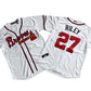 Men's Atlanta Braves 27# Austin Riley  White Home Replica Player Name Jersey