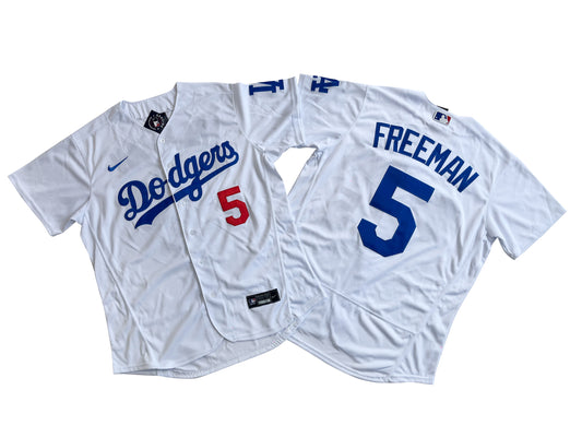 Los Angeles Dodgers 5# Dodgers Freddie Flexbase Royal White Jersey