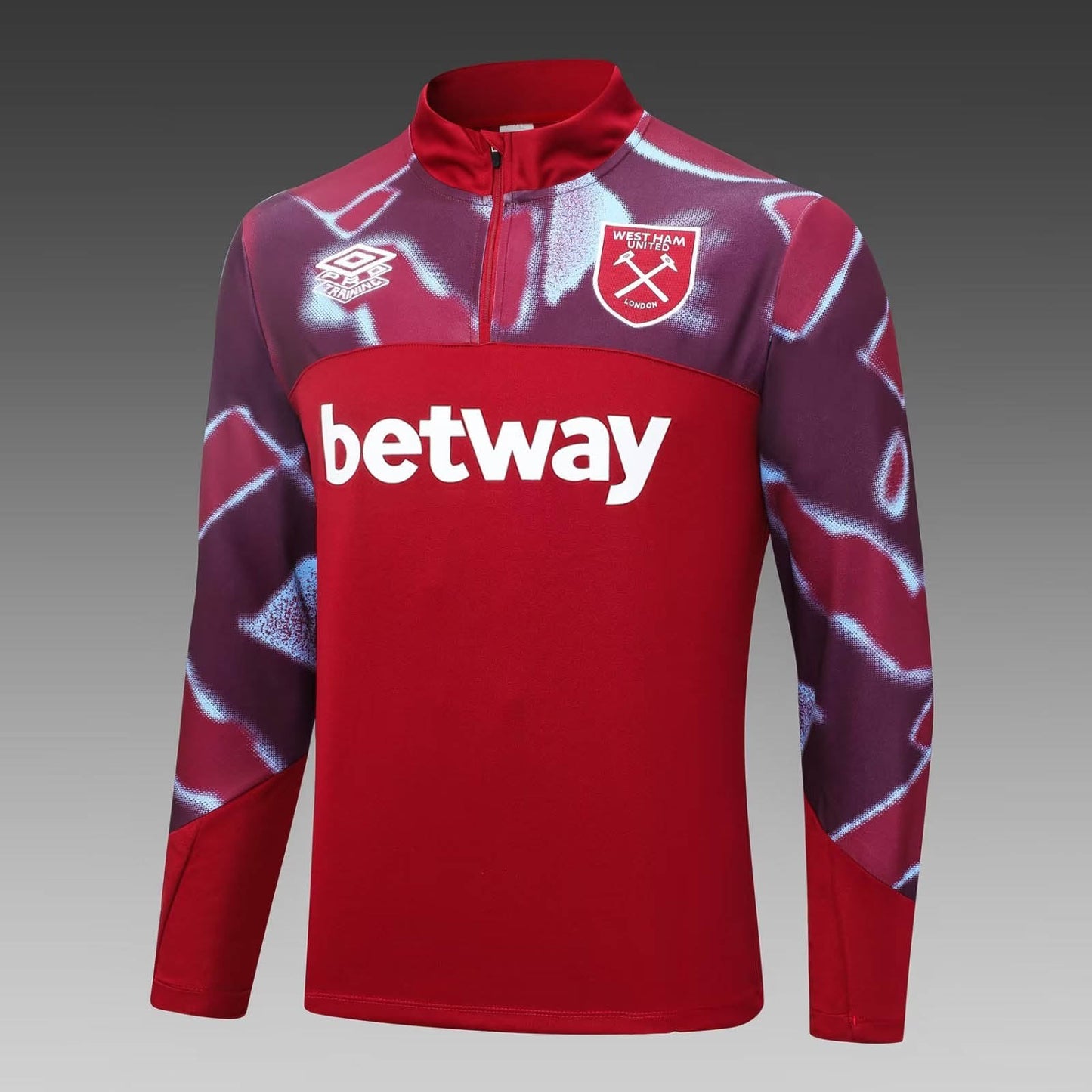 2022/2023 West Ham United Half-Pull Training Suit Red Football Shirt 1:1 Thai Quality