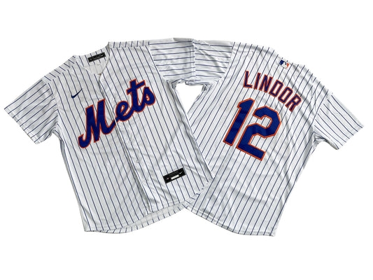 Men's New York Mets 12# Francisco Lindor  White Home Replica Player Jersey