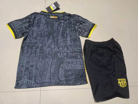 2023/2024 Kids Size  Barcelona Special Edition Black Football Shirt 1:1 Thai Quality