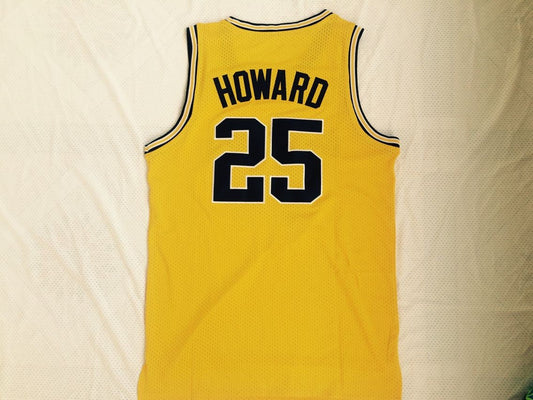 NCAA University of Michigan No. 25 Juwan Howard's ultimate mesh yellow jersey