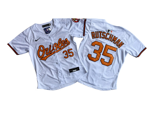 Women's Baltimore Orioles Adley Rutschman #35 White Home Limited Player Jersey