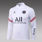 2021/2022 Psg Paris Saint-Germain Half-Pull Training Suit White