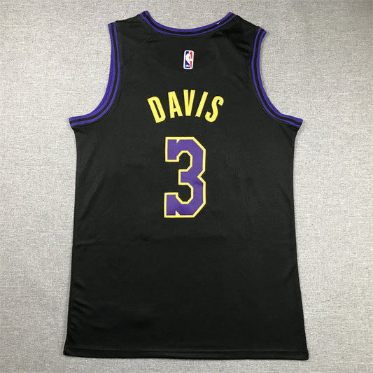 Men's Los Angeles Lakers Anthony Davis #3 Black 2023/24 Swingman Jersey - City Edition