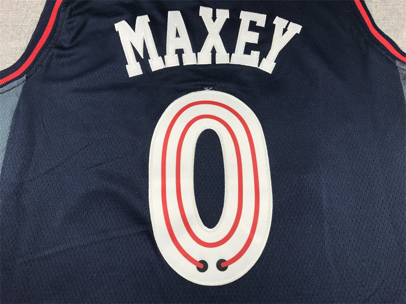 Men's Philadelphia 76ers Tyrese Maxey #0 Navy 2023/24 Swingman Jersey - City Edition