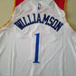 Herren New Orleans Pelicans Zion Williamson #1 Weißes 2020/21 Swingman-Trikot