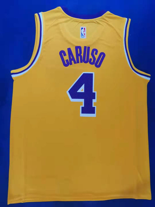 Gelbes NBA-Spielertrikot der Los Angeles Lakers Alex Caruso #4 für Herren