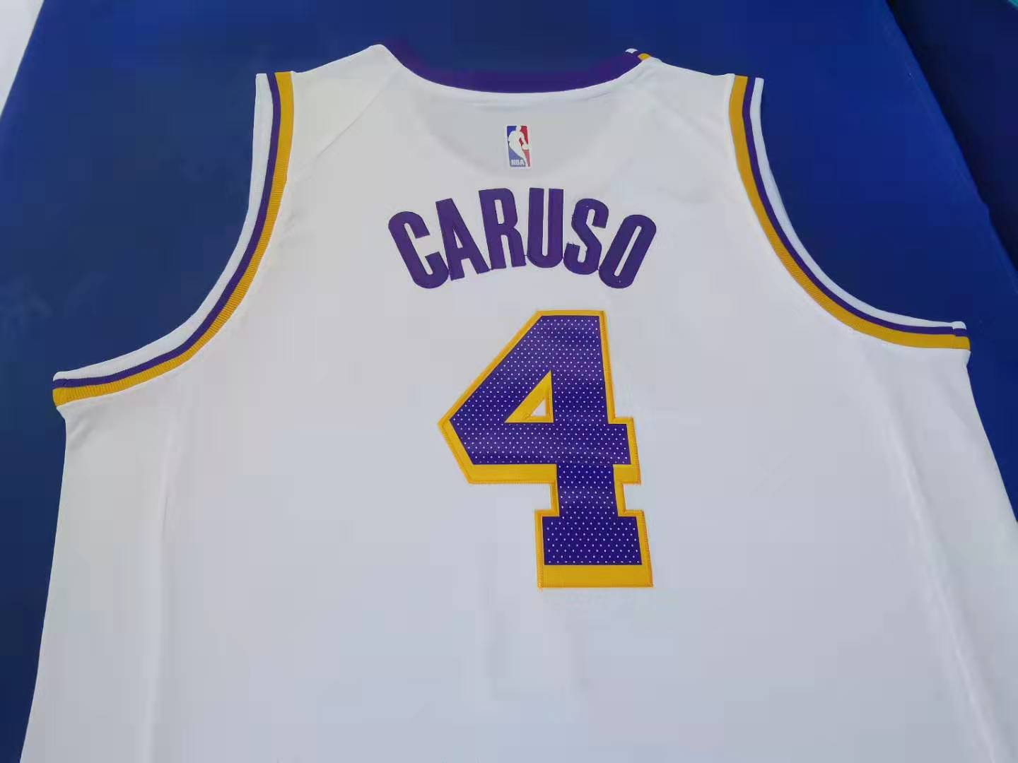 Men's Los Angeles Lakers Alex Caruso #4 NBA White Player Jersey