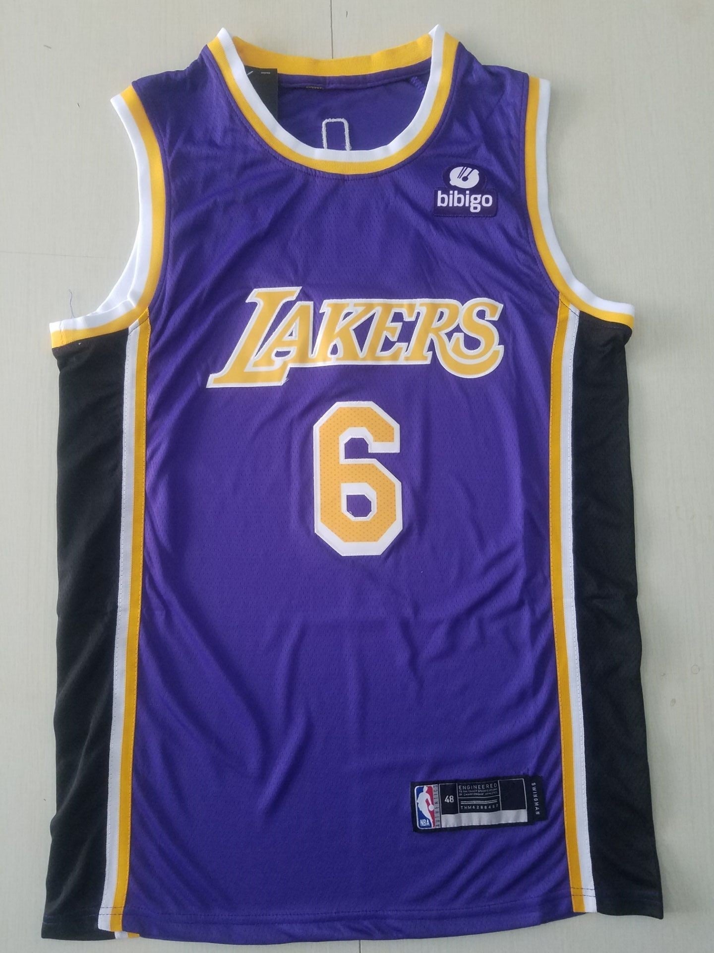 Lila NBA-Trikot der Los Angeles Lakers LeBron James #6 für Herren