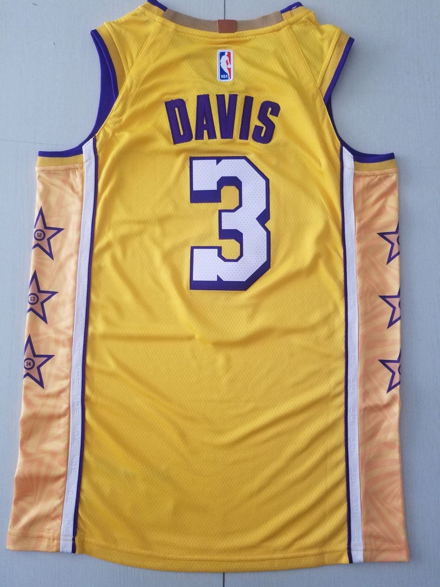 Men's Los Angeles Lakers Anthony Davis Yellow #3 Swingman Jersey