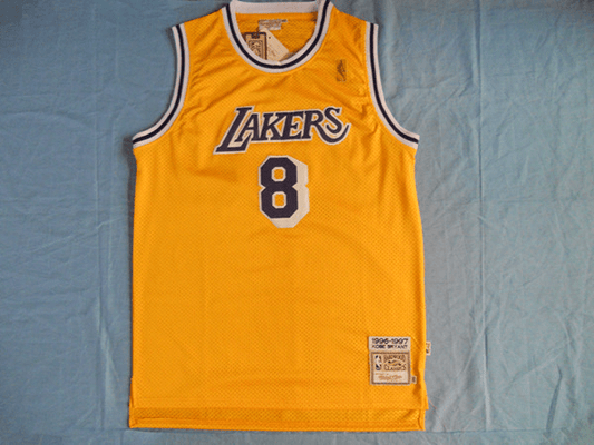 Kobe Bryant #8 Los Angeles Lakers Yellow Throwback Rookie Jersey